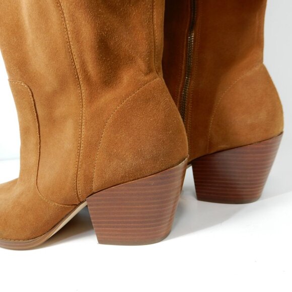 Michael Kors Harlow Over The Knee OTK BOOTS Size 9 Brown Suede Side Zip NEW $325 - Picture 11 of 15